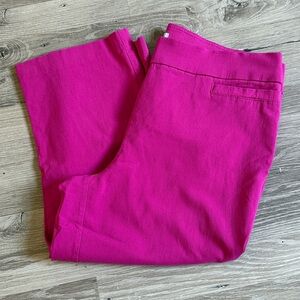 Kim Rogers Stretch, Pull on, Tummy Control, Vibrant Pink Capri Pants